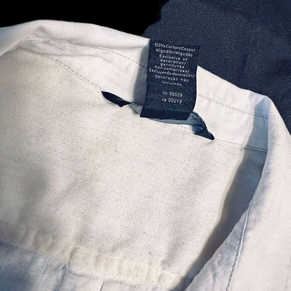 Calvin Klein Jeans White linen blend western style shirt size - Picture 15 of 16